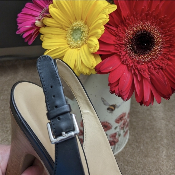 Faith Open Toe Sling Back Shoes, Black, Size 7/7.5 - Picture 10 of 15